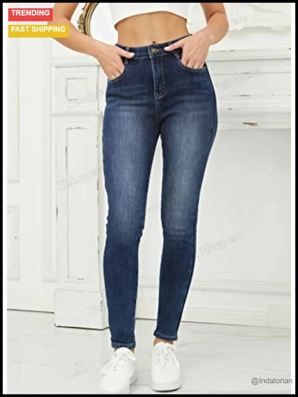 Women's Fleece Lined Skinny Denim Jeans Thermal Winter High Waist Stretch